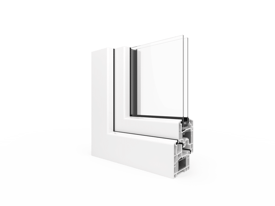 Technische doorsnede van het aluplast Ideal 5000 pvc-raamsysteem