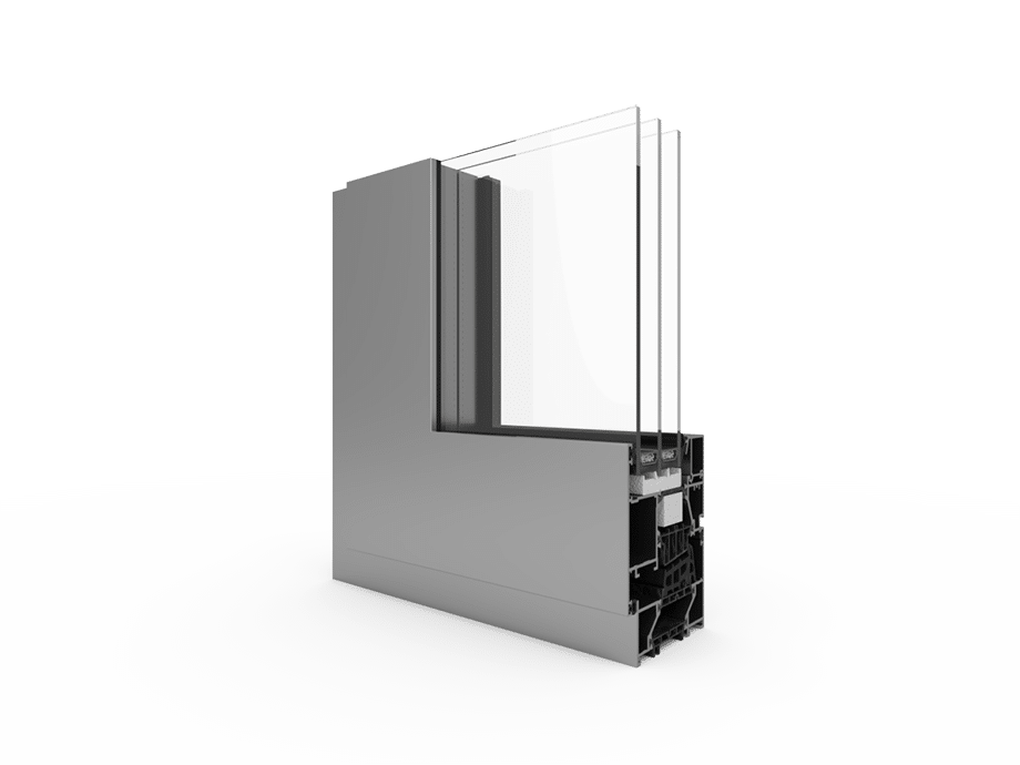 Technische doorsnede van het Aluprof MB-86 Casement aluminium raamsysteem